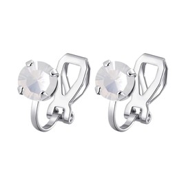 Philip Jones White Opal Crystal Clip On Earrings Created with Zircondia® Crystals