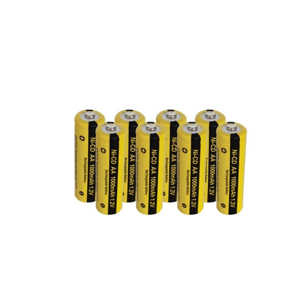 PKCELL 1.2v Nicd 1000mAh AA Rechargeable Batteries for Garden Landscaping Solar Lights (8pc)