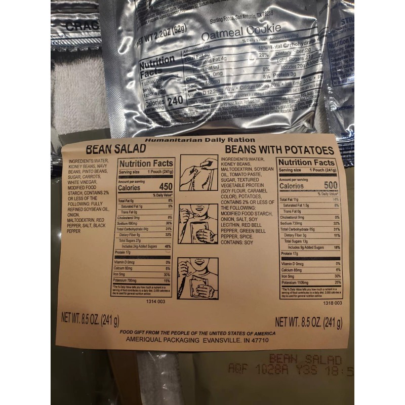 ameriqual 6 MRE Meals Ready to Eat Humanitarian Daily Rations