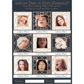 20 Labour Pain Or Pleasure Quiz cards and Answer Sheet Printed in High Resolution for 20 Players - Hysterical Mum To Be Baby Shower Games Idea, Ideal for Boy , Girl even a Hen Party Game
