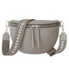 KMISSO 30618 Women's Shoulder Bag Genuine Vegan Leather, gray