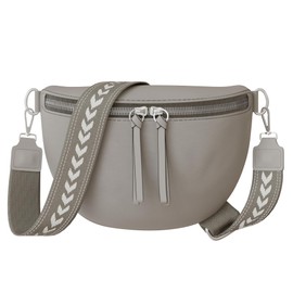 KMISSO 30618 Women's Shoulder Bag Genuine Vegan Leather, gray