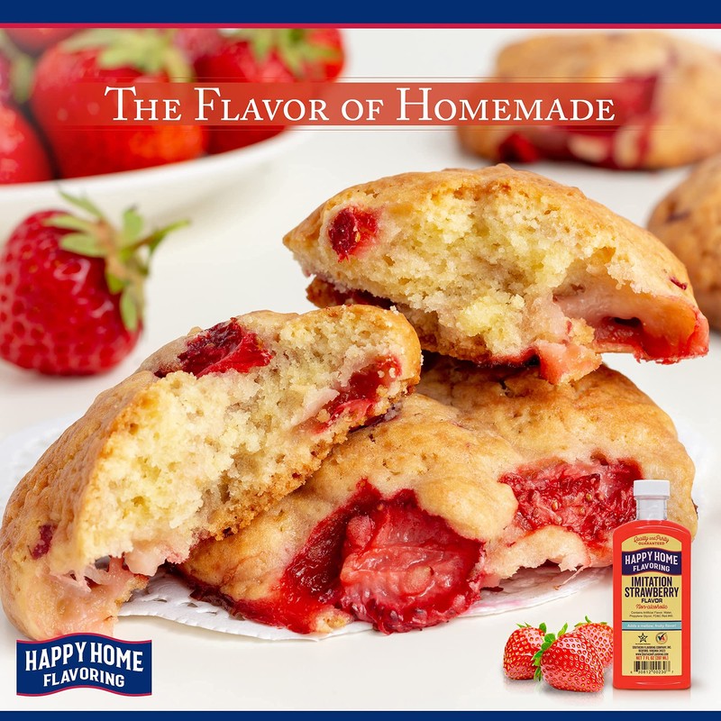 Happy Home Imitation Strawberry Flavoring, Non-Alcoholic, Certified Kosher, 7 oz.