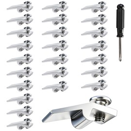 25-Pack Storm Door Panel Clips, with Screws 5/16" Offset Storm Aluminum Storm Window Clips-Screen Door Hardware,Metal Storm Window Retainer Clips