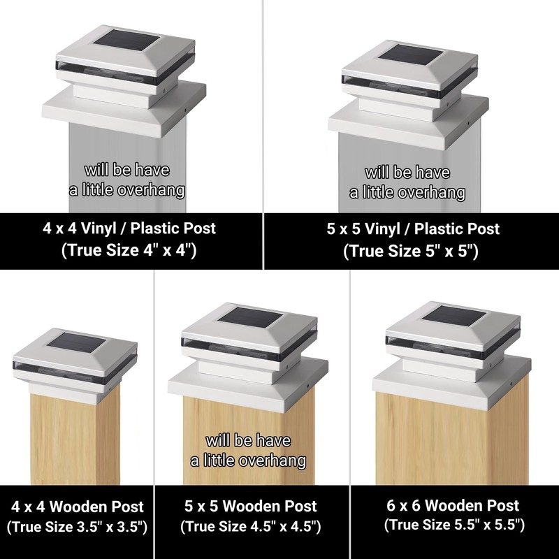 Dynaming 8 Pack Solar Post Lights, Outdoor Decorative Posts Cap