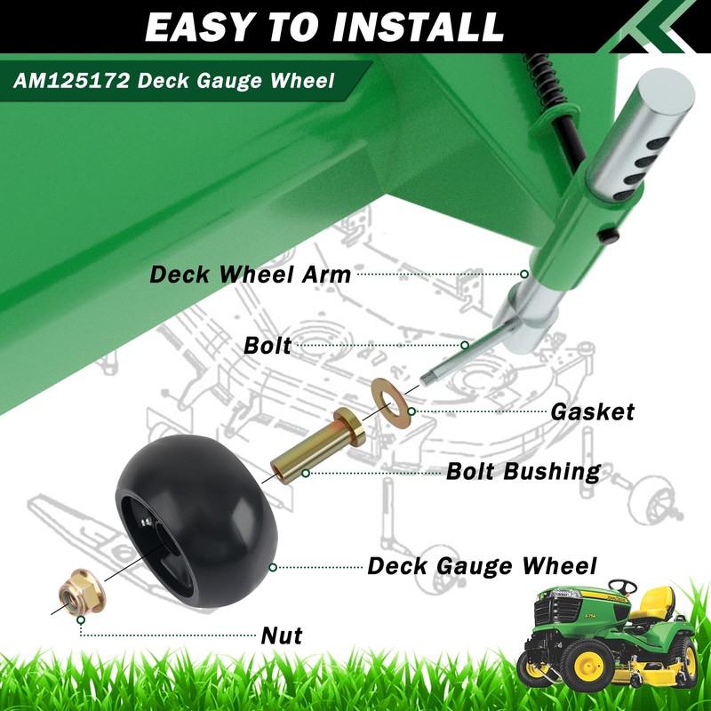 CheeMuii 8 Pack Lawn Mower Deck Gauge Wheels Kit AM125172
