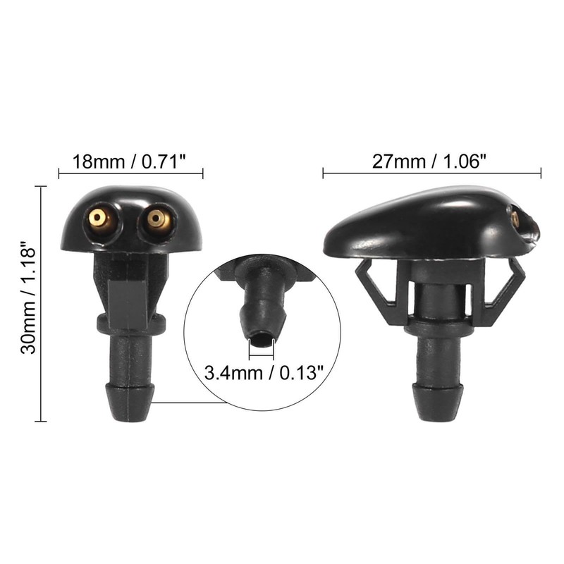 Windshield Washer Fluid Spray Jet Nozzles