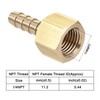 sourcing map Brass Barb Hose Fitting Connector Adapter 1/4 Barbed