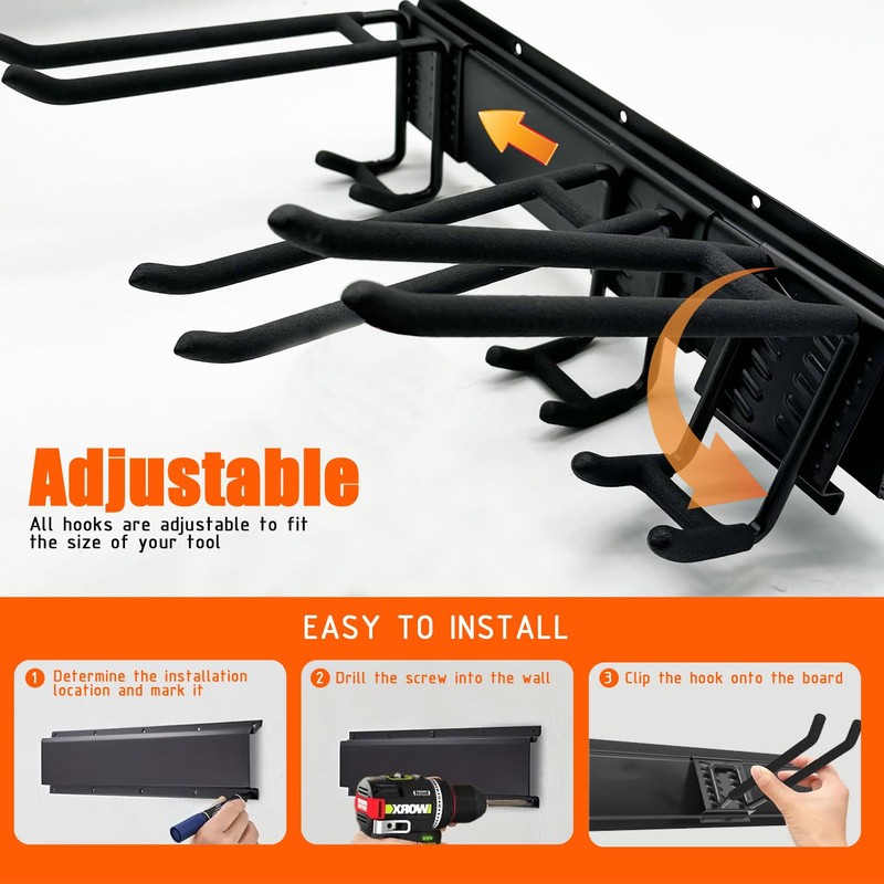 FNFAI Garage Wall Organizer, 48 Inch Garage Storage Rack Garden