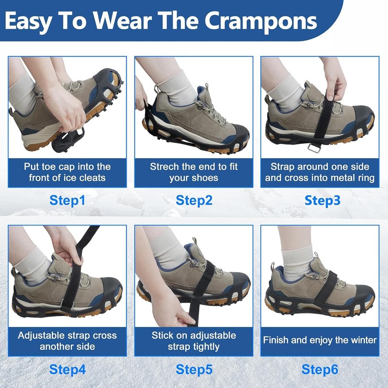 Ice Cleats for Shoes and Boots - 28 Studs Traction