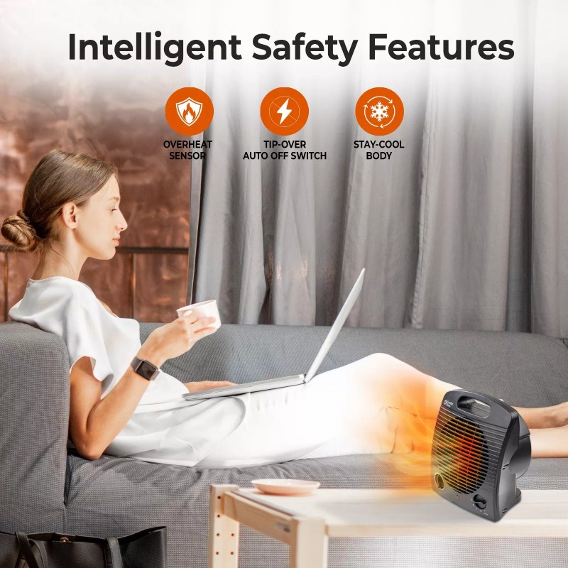 Comfort Zone Portable Fan-Forced Indoor Space Heater with Adjustable Thermostat