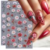Rose Nail Stickers for Nail Art Embossed Flower Nail Art