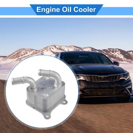VekAuto Engine Oil Cooler Compatible for Kia Forte 2019-2023, Durable Aluminum Alloy Silver Tone Transmission Oil Cooler