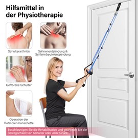 Bilbear Shoulder Trainer Pulley for Physiotherapy at Home, Shoulder Physiotherapy Pulley for Rehabilitation, Over the Door Pulley System for Arm Rehabilitation Exercises (Blue)
