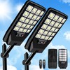 2 Pack Solar Street Lights Outdoor Waterproof - 6500K 20000LM