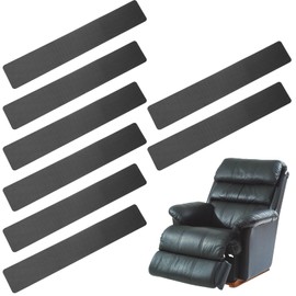 PATIKIL Rectangle Corner Anti-Slip Furniture Rail Pads 27x4x3, 8 Pcs Non-Skid Rubber Furniture Pads for Hardwood Floors Protector Grippers Pads Recliners Sofa Couches, Black