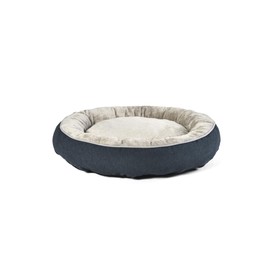 Max & Marlow Plush Round Bolstered Cuddler Pet Bed, Navy, Medium