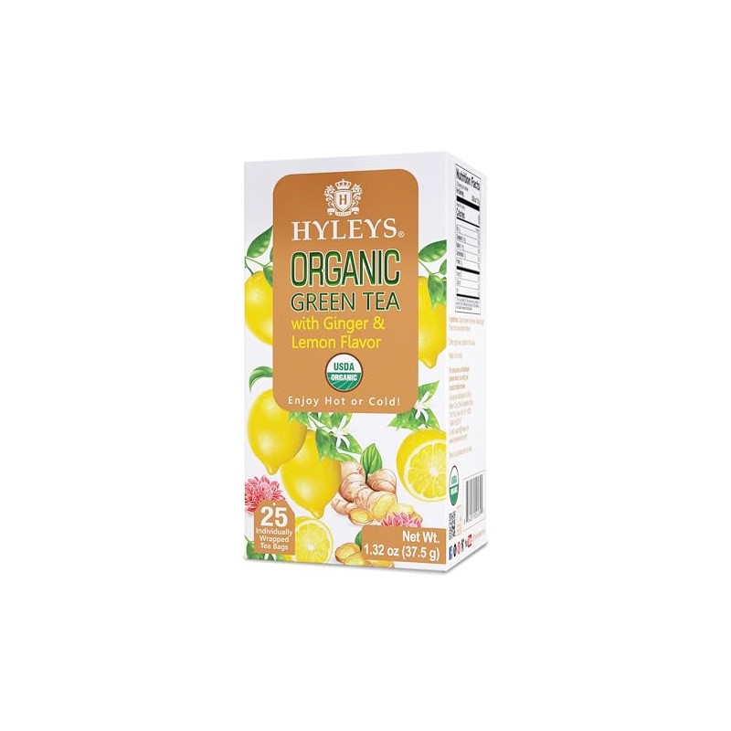 Hyleys Organic Green Tea Ginger and Lemon Flavor - 25