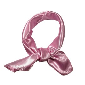 Shanlin Paisley Pattern Silk Feel Satin Square Scarf Bandanas (23.5"X23.5") (Solid-BabyPink)