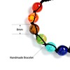 Bonnerish 3Pcs 7 Chakra Bracelets for Women, 8mm Lava Rock