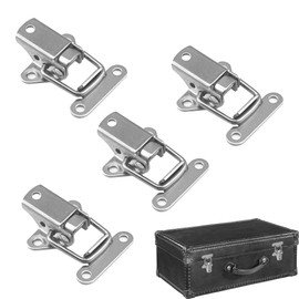 4Pcs Toggle Latch Good Security Easy Use Tension Clasp Lock Corrosion Resistant Durable Stainless Steel Tension Clasp with Screws Wide Application for Boxes Drawers Suitcases Door Office Shop