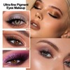 4 Colors Eyeshadow Palette, Neutral Brown Matte Eyeshadow, Pearl Metallic
