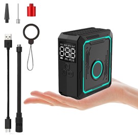 Mini Bike Pump, Bicycle Pump with Digital Pressure Gauge, 150 PSI Rechargeable Bike Pump, Fast Inflation, Auto Shutoff, Bike Air Pump Tire Inflator for Road Bike Motorcycle eBike and Ball