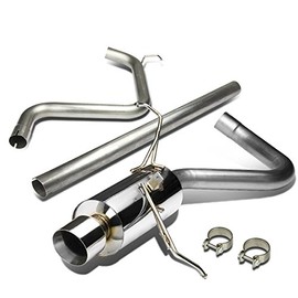 4 Inches Rolled Muffler Tip Catback Exhaust System Compatible with Chrysler PT Cruiser 2.4L 01-06