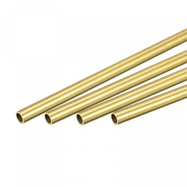 sourcing map Brass Round Tube 4mm OD 0.4mm Wall Thickness 300mm Length Pipe Tubing 4 Pcs