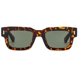 YAMEIZE Vintage Square Sunglasses for Women Men Rectangle Chunky Trendy Retro Square Frame Sunglasses UV400 Protection