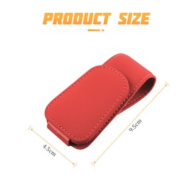 Adunsiaoto Car Visor Glasses Holders, Universal Car Visor Sunglasses Holder Clip, Sunglasses Holder for Car Sun Visor, Magnetic Leather Glasses Holder Clip, Cars Interior Accessories(Red)