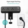Desk Clamp Power Strip with USB C, 3 Outlet Desktop