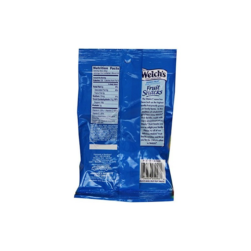 Welch's Fruit Snacks, Mixed Fruit, Gluten Free, 5 oz Bags