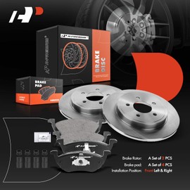 A-Premium 11.89 inch(302 mm) Rear Solid Disc Brake Rotors + Ceramic Pads Kit Compatible with Select Ford, Mazda and Mercury Models - Escape 2005-2008, Tribute 2005-2008, Mariner 2005-2008, 6-PC Set