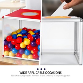 jojofuny 1 x Lotteri Box Tombola Dropbox Transparent Charity Box Ticket Box Container Money Boxes for Children Donation Box Loose Aluminium Alloy Organiser