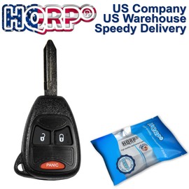 HQRP Key-Fob Remote Shell Case Cover Smart Key Keyless FOB and Two Batteries Compatible with Jeep Wrangler 2006 2007 2008 2009 2010 2011 2012 06 07 08 09 10 11 12