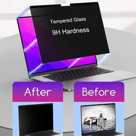 KEANBOLL Privacy Tempered Glass Screen Protector Designed for MacBook Pro 14 inch (M4 M3 M2 M1 Pro/Max Chip), Privacy Protection Technology-Tempered Glass-Anti-Peeping-9H Hardness-Anti-Fingerprint