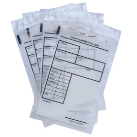 200 Pack 6"x 9" Bank Deposit Cash Transmittal Bags, Tamper Evident Bags for Secure Money,Bank Currency, Coin, Checks Receipts (Medium)