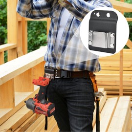 Drill Belt Holder, Drilling Tool Holster for Tool Belt, Flat Belt Clip for Drills, Clip-on Tool Belt Holder, Stainless Steel Hook, Tape Measure Holder, Belt Clip for Belts Up to 2 Inches
