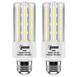 RIUVAO 2pack Led Light Bulb, Equivalent 250w Led Light Bulbs 30w 3750 Lumen Super Bright 5000K Cool Daylight White led Bulb E26/E27 Medium Base for Home Garage Indoor