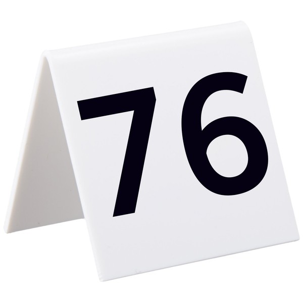 Alpine Industries 25 Pcs Acrylic Tent Style Table Numbers, 3"x3" (Numbered 76 Through 100)