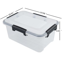 Sosody 6-Pack 12 Quart Clear Storage Latching Box, Plastic Latch Box with Lid