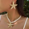 YANCHUN Starfish Necklace for Women Summer Starfish Earrings Beach Charm