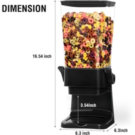 Cereal Dispenser Countertop 3pcs,5.5L Cereal Containers Storage Dispenser for Pantry,Dry Food Storage Rice Containers,Candy Dispenser,Snack Organizer Machine for Grains, Nuts,Oatmeal, Pet Food Black