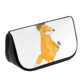 Parent-New Mr. & Mrs. Panda Cosmetic Bag Fox Flower Love, White, Hand drawn