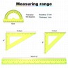 HARFINGTON 4pcs Triangular Ruler Set 30cm Plastic Metric Inch Geometric