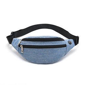 Fanny Pack for Men & Women - Waterproof Waist Bag Pack with Adjustable Strap for Travel Sports Running.(Denim Blue-02)