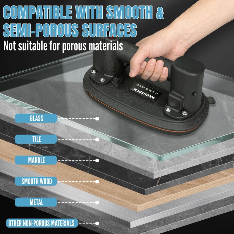 KEENTECH 10" Electric Suction Cup with Digital Display, 661 Lbs