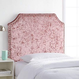 Bevel Tacked Plush Headboard - Velvet Crush Champagne Pink