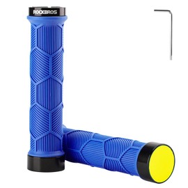 ROCKBROS Bike Grips, Bike Handlebar Grips, Double Lock-on with Reflective Plug, Suit for BMX, MTB, Ebike with 22mm Diameter